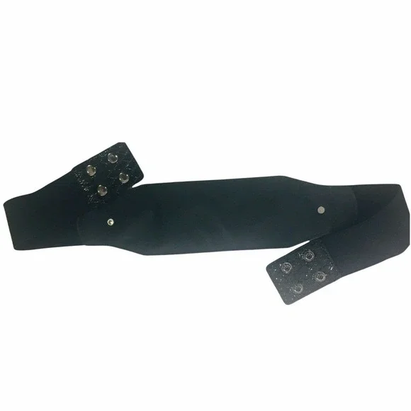 VINTAGE LEATHER BELT BLACK S/M - Picture 5 of 5